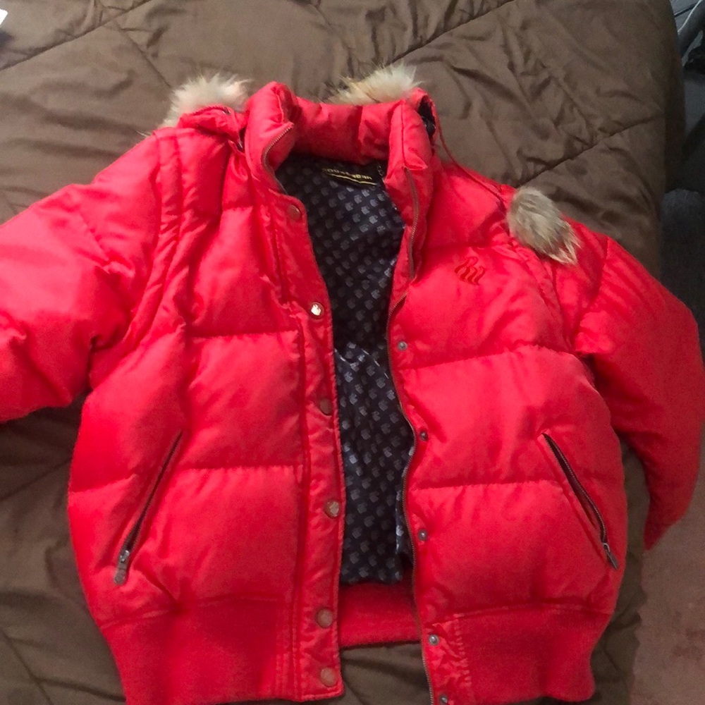Women’s ROCAWEAR Red Faux Fur 1X Sleeveless Coat